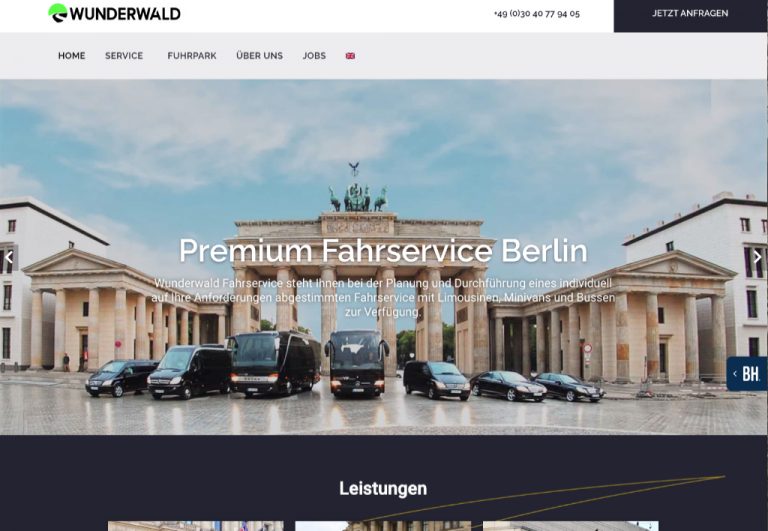 Webdesign für einen Berliner B2B Fahrservice